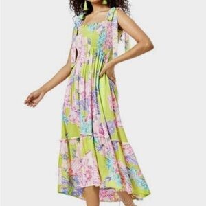 Lilly Pulitzer Rivera Pink and Green Smocked Dress